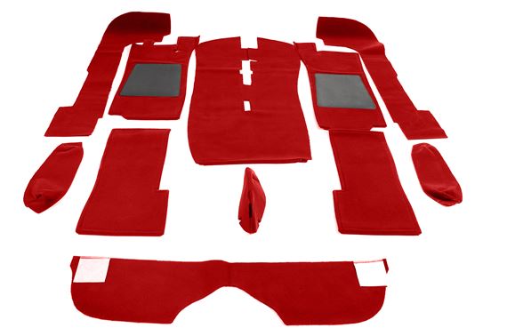 Triumph Stag Carpet Set - LHD - Passenger Area - Wool - Scarlet Red - RS1661RED
